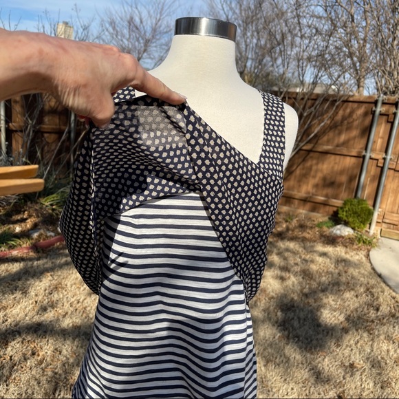 💖 Anthropologie Meadow Rue Throughway Polka Dot Striped Tank - Picture 7 of 14